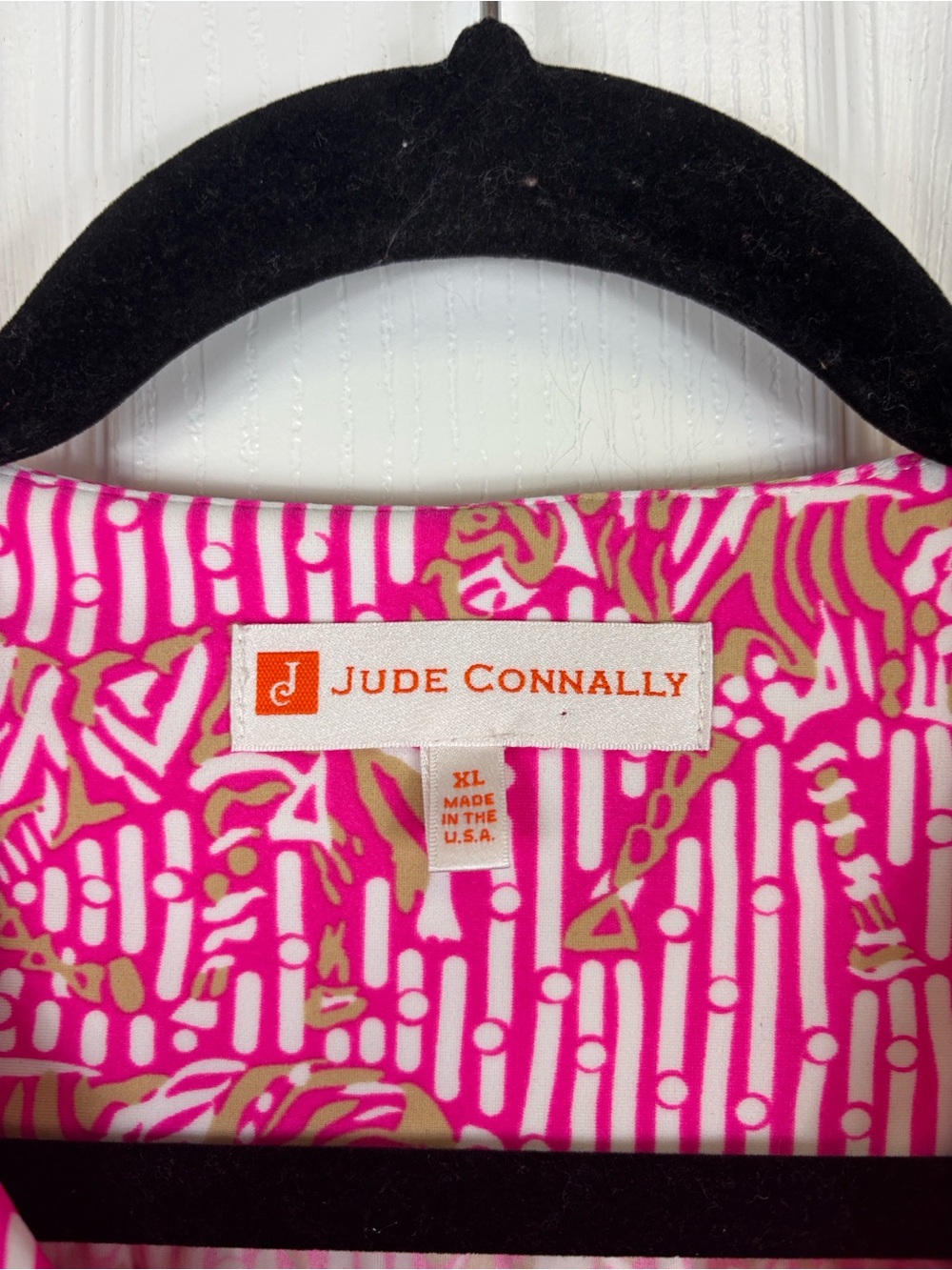 Jude Connally pink hidden zebra dress sz xl - Picture 3 of 8